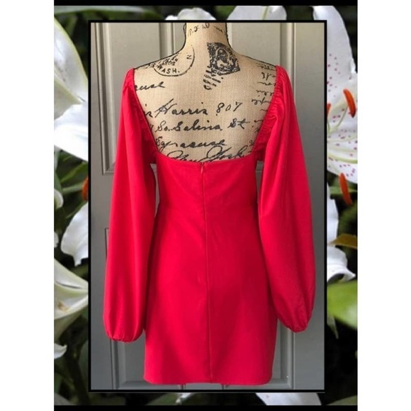 Princess Polly LILLIE Long Sleeve Mini Dress Red Size 10 - Picture 5 of 6